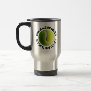 Medium Size Personalised Text Custom Tennis Travel Mug