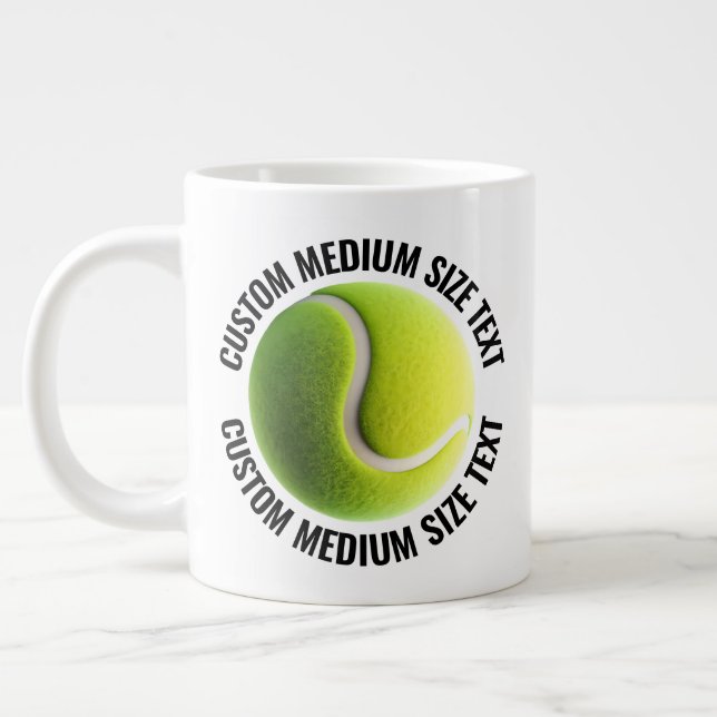Medium Size Personalised Text Giant Tennis Mug (Left)