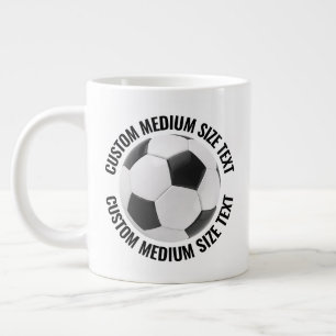 Medium Size Personalised Text Soccer Ball Custom Large Coffee Mug