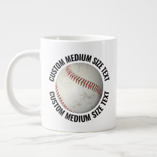 Medium Size Personalized Text Baseball Custom Large Coffee Mug