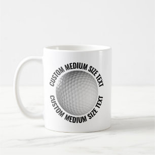 Medium Size Text 11oz Personalised Golf Mug