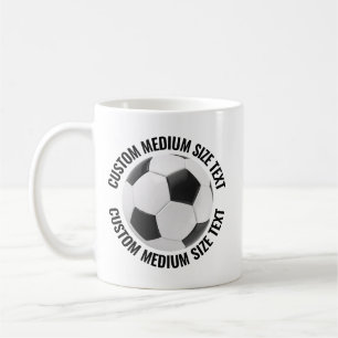 Medium Size Text 11oz Personalised Soccer Mug