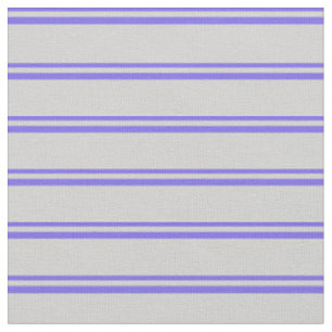 Medium Slate Blue and Light Grey Stripes Fabric