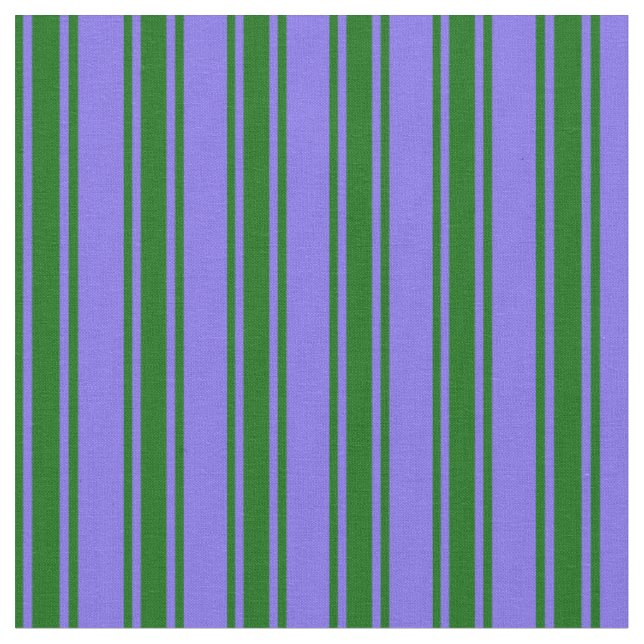 Medium Slate Blue & Dark Green Coloured Stripes Fabric (Close Up)