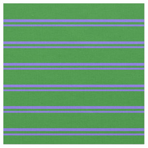 Medium Slate Blue & Forest Green Coloured Stripes Fabric