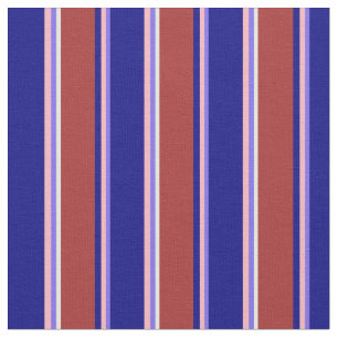 Medium Slate Blue, Light Pink, Blue, Brown & White Fabric