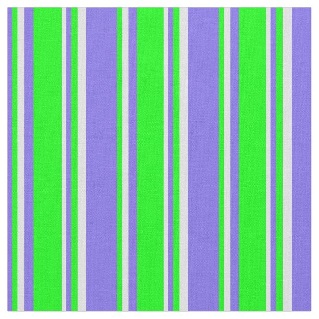 Medium Slate Blue, Lime, and Lavender Coloured Fabric (Close Up)