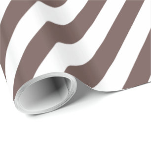 Medium Taupe Diagonal Stripe Wrapping Paper