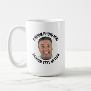 Medium Text 15oz White Personalised Photo Mug