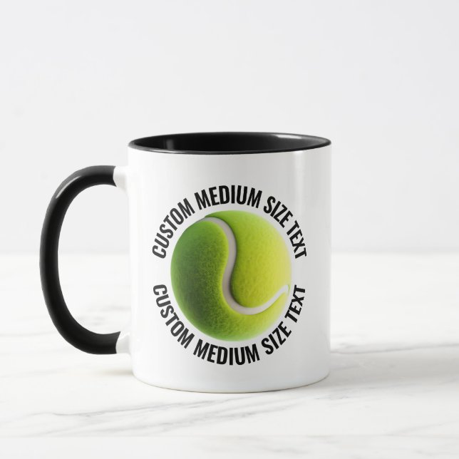 Medium Text BLACK Combo 11oz Custom Tennis Mug (Left)