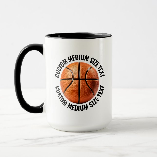 Medium Text BLACK Combo 15oz Custom Basketball Mug (Left)