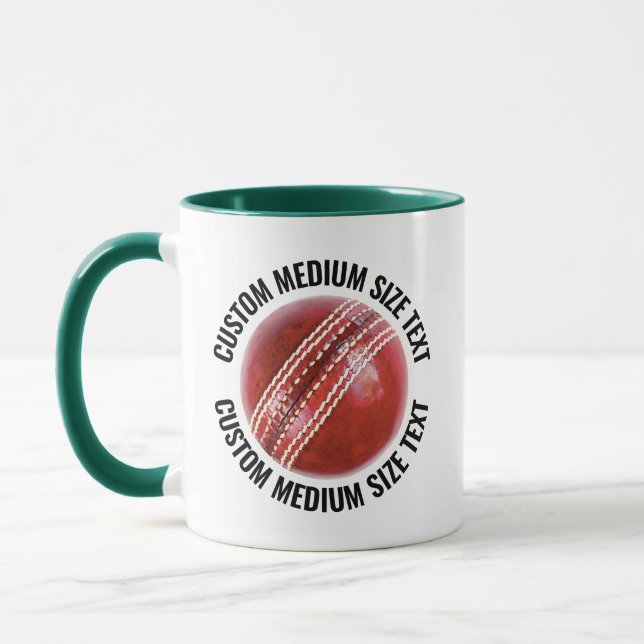 Medium Text HUNTER GREEN Combo 11oz Custom Cricket Mug (Left)