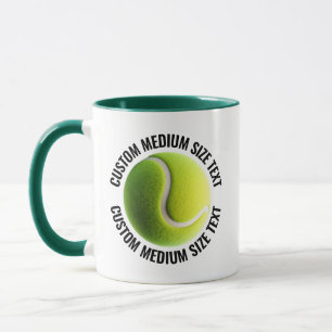 Medium Text HUNTER GREEN Combo 11oz Custom Tennis Mug