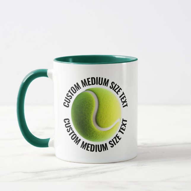 Medium Text HUNTER GREEN Combo 11oz Custom Tennis Mug (Left)