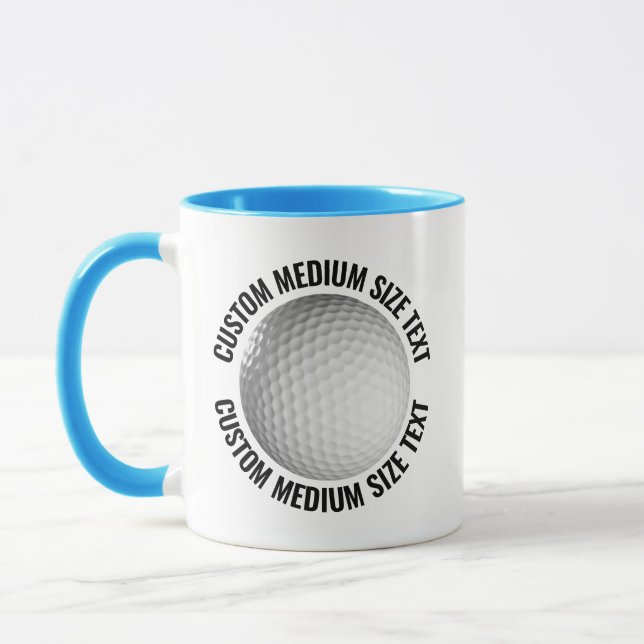 Medium Text LIGHT BLUE Combo 11oz Custom Golf Mug (Left)