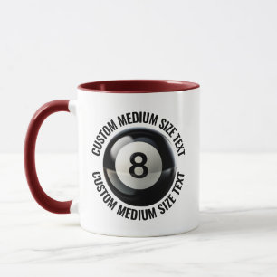 Medium Text MAROON Combo 11oz Custom 8 Ball Mug