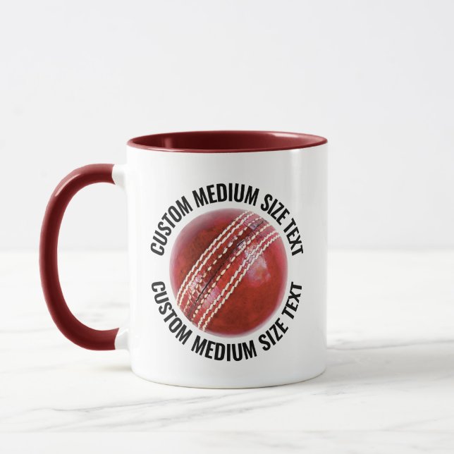 Medium Text MAROON Combo 11oz Custom Cricket Mug (Left)