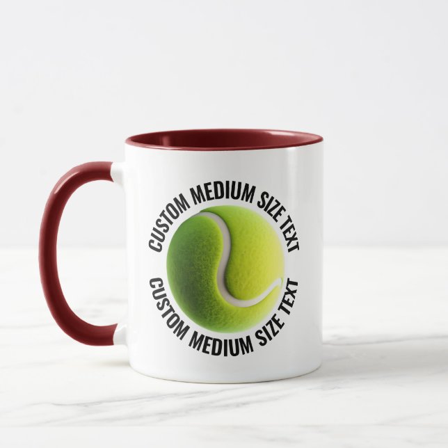 Medium Text MAROON Combo 11oz Custom Tennis Mug (Left)