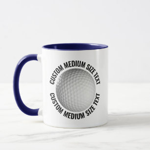 Medium Text NAVY BLUE Combo 11oz Custom Golf Mug