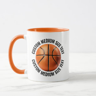Medium Text ORANGE Combo 11oz Custom Basketball Mug
