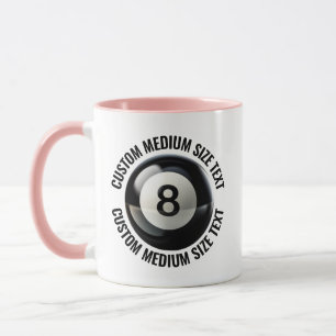 Medium Text PINK Combo 11oz Custom 8 Ball Mug