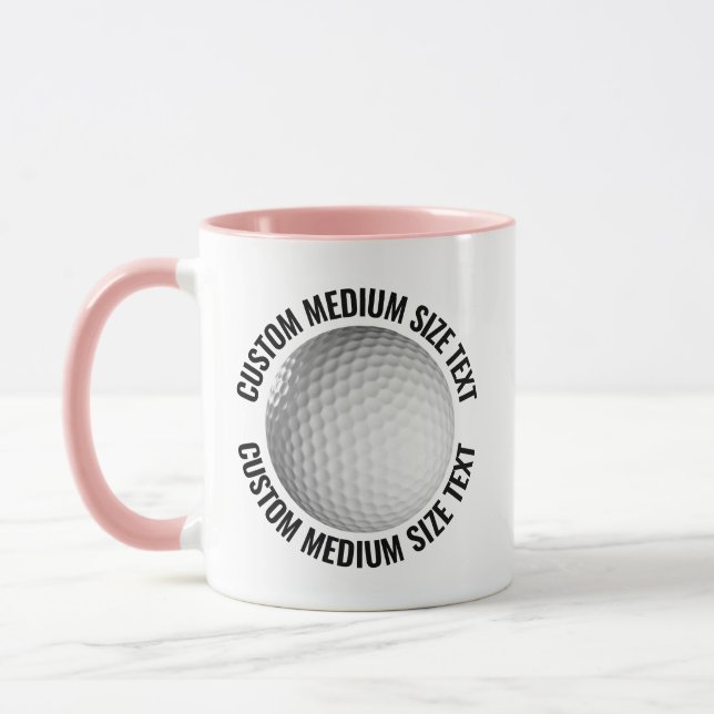 Medium Text PINK Combo 11oz Custom Golf Mug (Left)