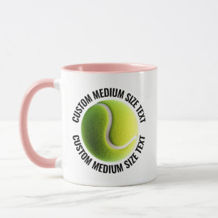 Medium Text PINK Combo 11oz Custom Tennis Mug