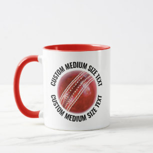 Medium Text RED Combo 11oz Custom Cricket Mug