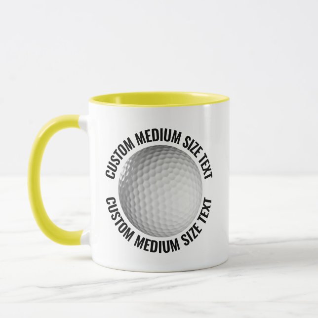 Medium Text YELLOW Combo 11oz Custom Golf Mug (Left)