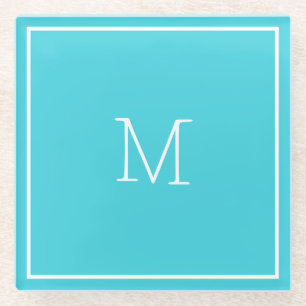 Medium Turquoise Glass Coaster