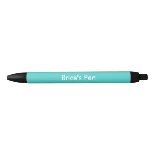 Medium Turquoise Personalised Black Ink Pen