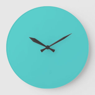 Medium Turquoise Solid Colour Large Clock