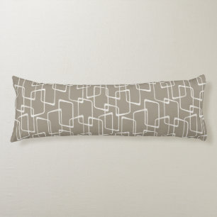 Medium Warm Grey Retro Geometric Pattern Body Cushion