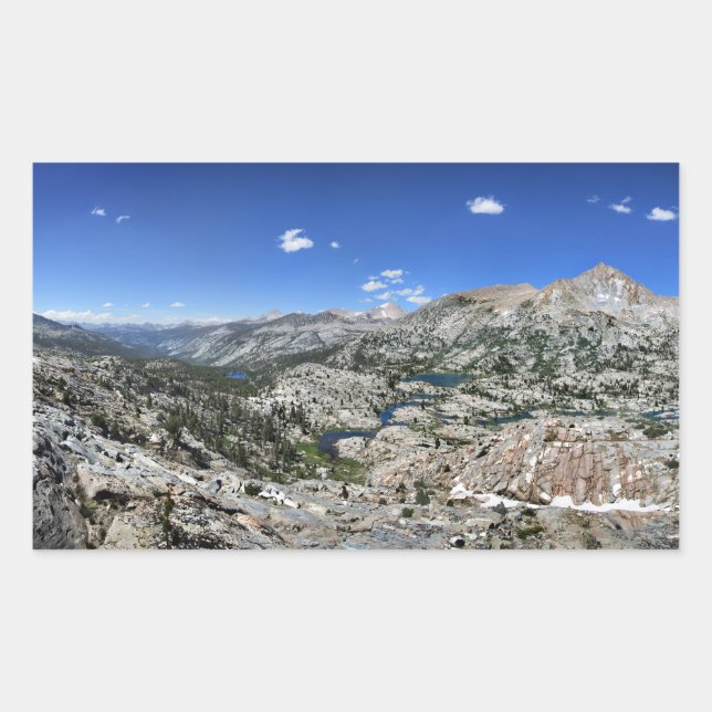 Medley Lake Basin Panorama from High - Sierra Rectangular Sticker (Front)