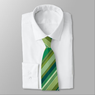 Medley of Green Warm Cool Stripes Tie