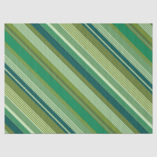 Medley of Green Warm Cool Stripes Tissue Paper