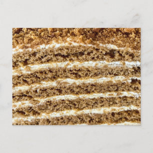 Medovik Honey Cake Abstract Holiday Postcard
