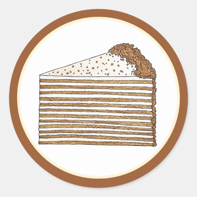 Medovik Medivnyk Russian Ukrainian Honey Cake Food Classic Round Sticker (Front)