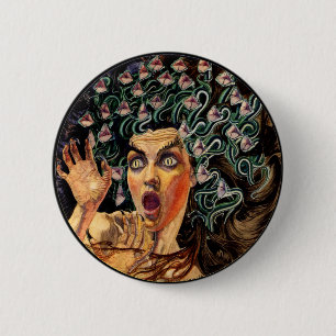 Medusa 6 Cm Round Badge