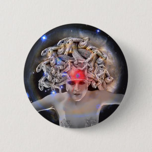 Medusa 6 Cm Round Badge