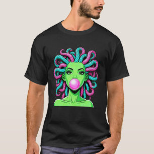 Medusa Blowing Bubblegum Bubble Mythological T-Shirt
