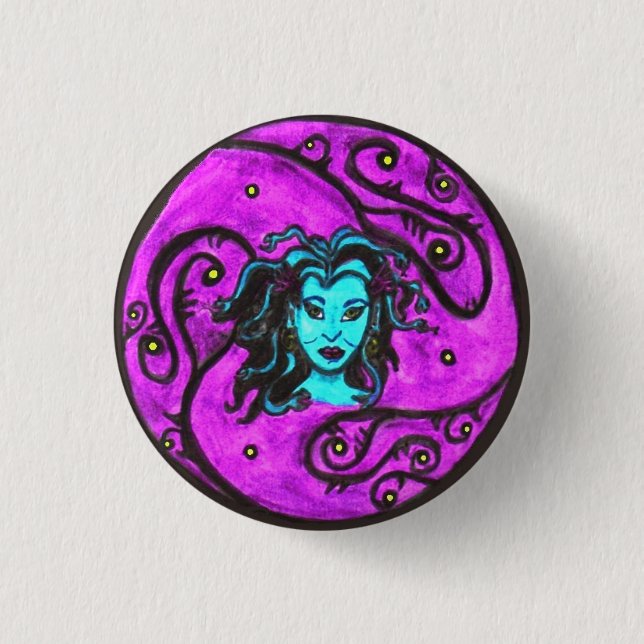 Medusa Blu Button (Front)