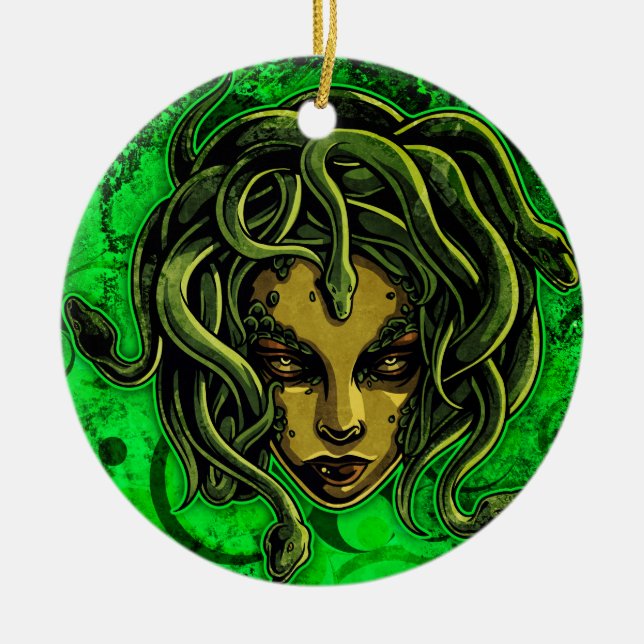 Medusa Ceramic Tree Decoration (Front)