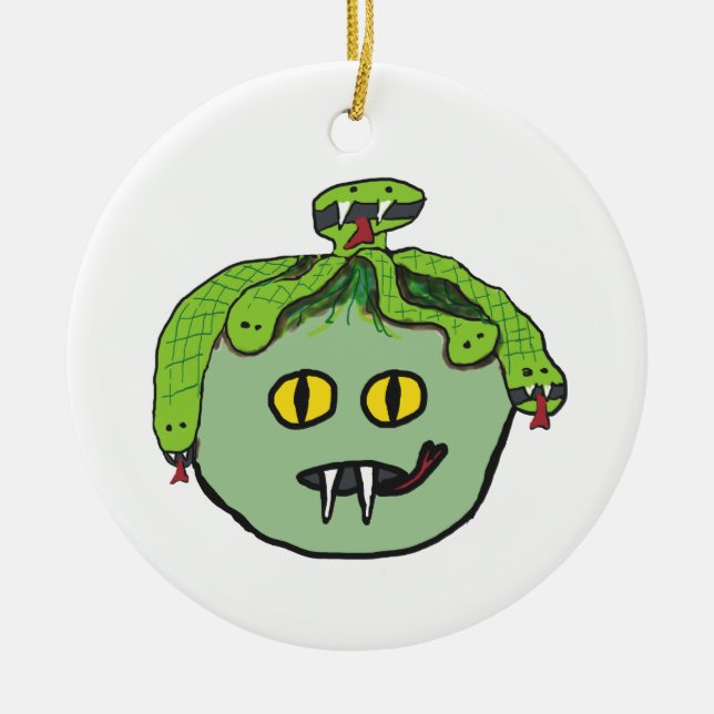 Medusa Ceramic Tree Decoration (Front)
