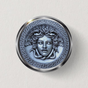 Medusa Designer Pin Button for Clothing, Hats, Etc