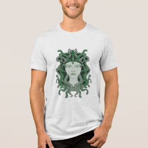 Medusa Gorgo Snake Gorgon Monster Greek Mythology Tri-Blend Shirt