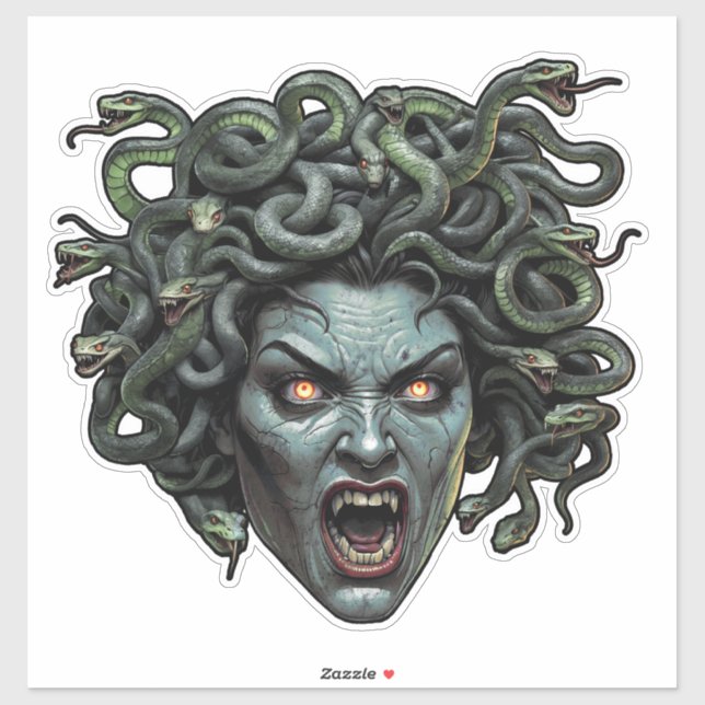 Medusa Gorgon Die-Cut Sticker – Mythic Horror Art (Sheet)
