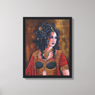 Medusa gorgon woman with snakes by Renee Lavoie Canvas Print