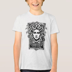 Medusa Greek Goddess with snakes illustration Tri-Blend Shirt