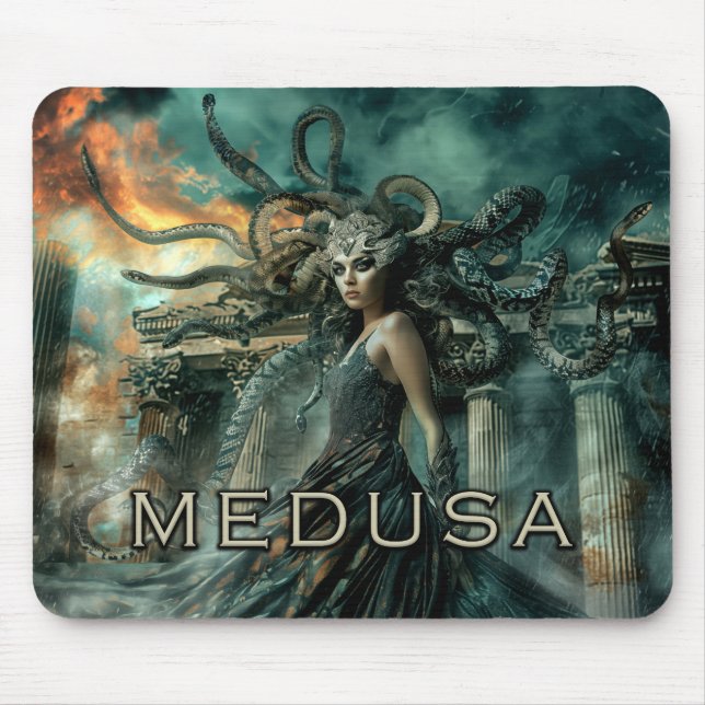 Medusa, Greek Mythology Snake Goddess, Gorgon #3 Mouse Pad (Front)